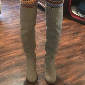 Sam Edelman Joplin boot size 8 beige leather over the knee